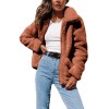 Women Jacket Fluffy Faux Fur Solid Color Turn Down Collar Long Sleeve Zipper Pockets Casual Street Wear