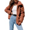 Women Jacket Fluffy Faux Fur Solid Color Turn Down Collar Long Sleeve Zipper Pockets Casual Street Wear