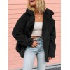 Women Faux Fur Coat Jacket Warm Fleece Long Sleeves Notched Lapel Collar Solid Vintage Furry Casual Long Overcoat Outwear