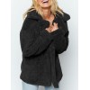 Women Faux Fur Coat Jacket Warm Fleece Long Sleeves Notched Lapel Collar Solid Vintage Furry Casual Long Overcoat Outwear