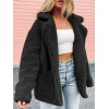 Women Faux Fur Coat Jacket Warm Fleece Long Sleeves Notched Lapel Collar Solid Vintage Furry Casual Long Overcoat Outwear