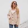 Fashion Women Winter Solid Color Coat Turn-Down Collar Long Sleeve Buttons Pocket Thick Casual Jacket Outwear