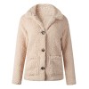 Fashion Women Winter Solid Color Coat Turn-Down Collar Long Sleeve Buttons Pocket Thick Casual Jacket Outwear