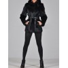 Fashion Women Autumn Winter Faux Fur Coat Solid Color Hooded Long Sleeve Pockets Fluffy Long Outerwear Jacket Black