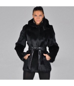 Fashion Women Autumn Winter Faux Fur Coat Solid Color Hooded Long Sleeve Pockets Fluffy Long Outerwear Jacket Black