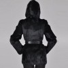 Fashion Women Autumn Winter Faux Fur Coat Solid Color Hooded Long Sleeve Pockets Fluffy Long Outerwear Jacket Black