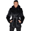 Fashion Women Autumn Winter Faux Fur Coat Solid Color Hooded Long Sleeve Pockets Fluffy Long Outerwear Jacket Black