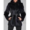 Fashion Women Autumn Winter Faux Fur Coat Solid Color Hooded Long Sleeve Pockets Fluffy Long Outerwear Jacket Black