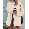 Women Faux Fur Coat Jacket Warm Fleece Long Sleeves Notched Lapel Collar Solid Vintage Furry Casual Long Overcoat