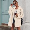 Women Faux Fur Coat Jacket Warm Fleece Long Sleeves Notched Lapel Collar Solid Vintage Furry Casual Long Overcoat