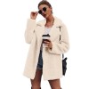 Women Faux Fur Coat Jacket Warm Fleece Long Sleeves Notched Lapel Collar Solid Vintage Furry Casual Long Overcoat