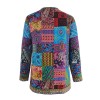 Women Ethnic Printed Cardigan Thin Coats Long Sleeve Blouse Coats Casual O Neck Open Stich Plus Size Overcoats Outwear