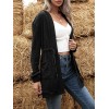 Women Loose Hooded Cardigan Open Front Drawstring High Waist Long Sleeve Cover Ups Casual Tops