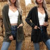 Women Loose Hooded Cardigan Open Front Drawstring High Waist Long Sleeve Cover Ups Casual Tops