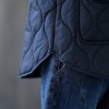 Women Quilted Jackets Zip Up Pockets Loose Casual Vintage Coat Winter Comfy Outerwear