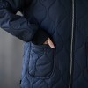 Women Quilted Jackets Zip Up Pockets Loose Casual Vintage Coat Winter Comfy Outerwear