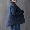 Women Quilted Jackets Zip Up Pockets Loose Casual Vintage Coat Winter Comfy Outerwear