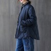 Women Quilted Jackets Zip Up Pockets Loose Casual Vintage Coat Winter Comfy Outerwear