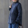 Women Quilted Jackets Zip Up Pockets Loose Casual Vintage Coat Winter Comfy Outerwear