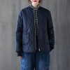 Women Quilted Jackets Zip Up Pockets Loose Casual Vintage Coat Winter Comfy Outerwear