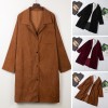 Women Oversized Corduroy Coat Turn Down Collar Button Down Side Pockets Winter Warm Plus Size Jacket Outwear