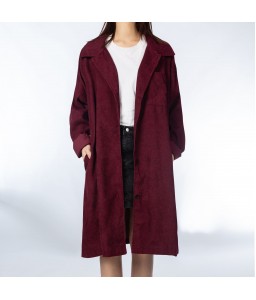 Women Oversized Corduroy Coat Turn Down Collar Button Down Side Pockets Winter Warm Plus Size Jacket Outwear