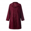 Women Oversized Corduroy Coat Turn Down Collar Button Down Side Pockets Winter Warm Plus Size Jacket Outwear