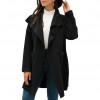 Women Winter Coat Spread Collar Side Pockets Open Front Windbreaker Loose Casual Warm Cardigan Overcoat