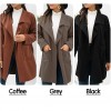 Women Winter Coat Spread Collar Side Pockets Open Front Windbreaker Loose Casual Warm Cardigan Overcoat