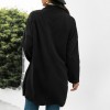 Women Winter Coat Spread Collar Side Pockets Open Front Windbreaker Loose Casual Warm Cardigan Overcoat