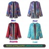 Vintage Women Print Cardigan Long Sleeve Pocket Loose Casual Jacket Coat Outerwear