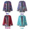 Vintage Women Print Cardigan Long Sleeve Pocket Loose Casual Jacket Coat Outerwear