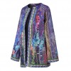 Vintage Women Print Cardigan Long Sleeve Pocket Loose Casual Jacket Coat Outerwear