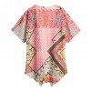 Vintage Geometry Print Half Bat Sleeve Sheer Chiffon Kimono for Women