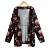 New Vintage Women Kimono Cardigan Floral Print Long Sleeve Loose Outerwear Coat Tops Black/Dark Green/Royal Blue