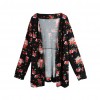 New Vintage Women Kimono Cardigan Floral Print Long Sleeve Loose Outerwear Coat Tops Black/Dark Green/Royal Blue