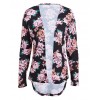 Fashion Women Cardigan Floral Print Long Sleeve All-match Casual Slim Thin Outwear Kimono Black/Grey/White