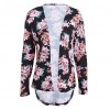 Fashion Women Cardigan Floral Print Long Sleeve All-match Casual Slim Thin Outwear Kimono Black/Grey/White