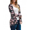 Fashion Women Cardigan Floral Print Long Sleeve All-match Casual Slim Thin Outwear Kimono Black/Grey/White