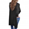 Women Waffle Knitted Cardigan Coat Open Front Turn-down Collar Bertha Loose Long Outwear