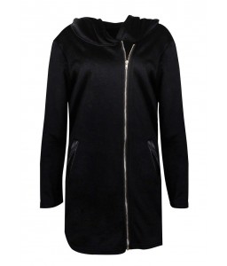 Women Casual Hoodie Long Sweatshirt Coat Pockets Zip Up Outerwear Hooded Jacket Black/Grey/Red