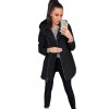 Women Casual Hoodie Long Sweatshirt Coat Pockets Zip Up Outerwear Hooded Jacket Black/Grey/Red