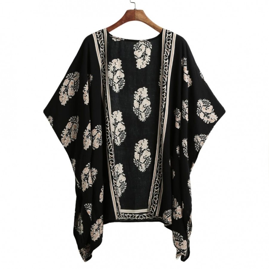 New Women Summer Kimono Cardigan Bikini Cover Up Floral Beach Robe Kaftan Boho Blouse Top Beachwear