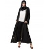 Vintage Women Arabia Middle East Long Muslim Trench Coat Plus Size Retro Spliced Long Sleeve Maxi Robe Black