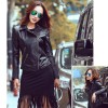 Fashion Women Autumn PU Leather Jacket Rivet Motorcycle Biker Zip Coat Faux Leather Street Jaqueta Outerwear