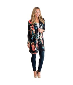 Women Kimono Cardigan Floral Print Bikini Cover Up Boho Long Loose Casual Beach Robe Blouse Top