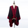 Women Poncho Scarf Reversible Cardigan Vintage Splicing Warm Cape Shawl Scarves Pashmina