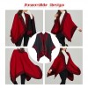 Women Poncho Scarf Reversible Cardigan Vintage Splicing Warm Cape Shawl Scarves Pashmina