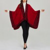 Women Poncho Scarf Reversible Cardigan Vintage Splicing Warm Cape Shawl Scarves Pashmina