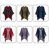 Women Poncho Scarf Reversible Cardigan Vintage Splicing Warm Cape Shawl Scarves Pashmina